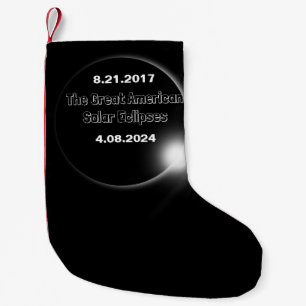 2024 & 2017 Double Dated Solar Eclipse Small Christmas Stocking