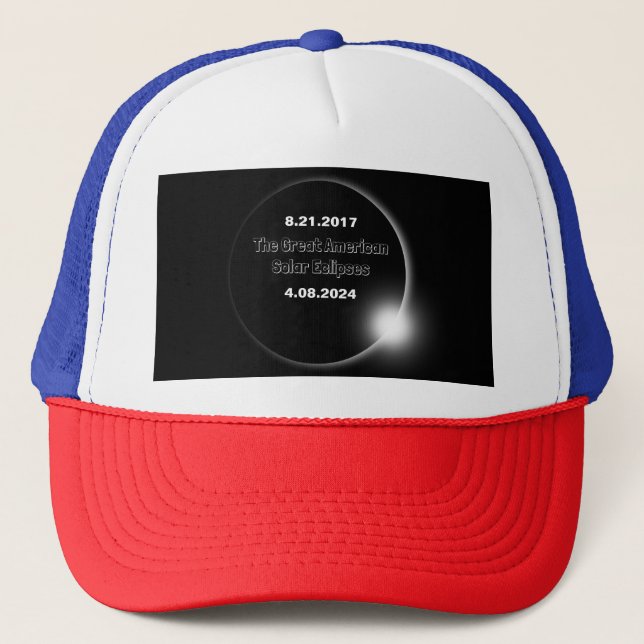 2024 & 2017 Double Dated Solar Eclipse Trucker Hat (Front)