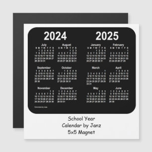 2024-2025 Black and White School Calendar by Janz