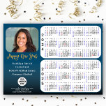 2024 2025 Calendar Corporate Photo Blue Magnetic<br><div class="desc">2024 - 2025 Calendar Corporate Business Modern Blue Gold Glitter Script Photo Holiday Magnetic Card with Company Logo featuring 2 Years Calendar with US Holidays. All the texts are pre-arranged for you to personalise easily and quickly with your own details. Wish you all a Happy Holidays and an Amazing New...</div>