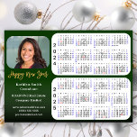 2024 2025 Calendar Corporate Photo Green Magnetic<br><div class="desc">2024 - 2025 Calendar Corporate Business Modern Green Gold Glitter Script Photo Holiday Magnetic Card featuring 2 Years Calendar with US Holidays. All the texts are pre-arranged for you to personalise easily and quickly with your own details. Wish you all a Happy Holidays and an Amazing New Year! For many...</div>