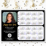 2024 2025 Calendar Corporate Photo Magnetic<br><div class="desc">2024 - 2025 Calendar Corporate Business Modern Black Gold Glitter Script Photo Holiday Magnetic Card with Company Logo featuring 2 Years Calendar with US Holidays. All the texts are pre-arranged for you to personalise easily and quickly with your own details. Wish you all a Happy Holidays and an Amazing New...</div>