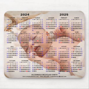 2024 - 2025 Calendar Custom Full Photo US Holidays Mouse Pad