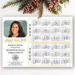 2024 2025 Calendar Gold Corporate Photo Magnetic<br><div class="desc">2024 - 2025 Calendar Corporate Business Modern Gold Glitter Script Photo Holiday Magnetic Card featuring 2 Years Calendar with US Holidays. All the texts are pre-arranged for you to personalise easily and quickly with your own details. Wish you all a Happy Holidays and an Amazing New Year! For many other...</div>