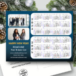 2024-2025 Calendar Modern Blue Corporate 2 Photo  Holiday Postcard<br><div class="desc">2024 - 2025 Calendar with US Holidays Modern Blue Corporate 2 Photo New Year Holiday Postcard. All the texts are pre-arranged for you to personalise easily and quickly with your own details. Wish you all a Happy Holidays and an Amazing New Year! For many other card designs, please visit :...</div>