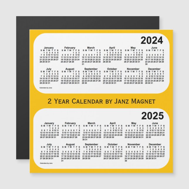 2024-2025 Gold 2 Year Calendar by Janz (Front/Back)