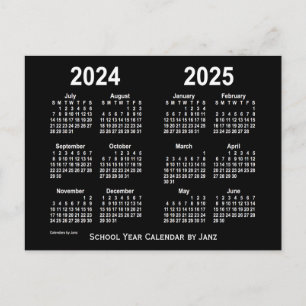 2024-2025 Neon White School Calendar by Janz Postcard