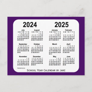 2024-2025 Purple Mini School Year Calendar by Janz Postcard