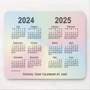 2024-2025 Rainbow Cloud School Calendar by Janz Mouse Pad
