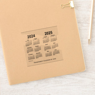 2024-2025 Transparent Calendar by Janz