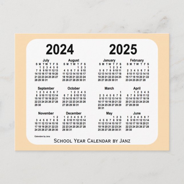 2024-2025 Wheat Mini School Calendar by Janz Postcard (Front)