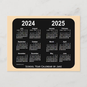 2024-2025 Wheat Neon Mini School Calendar by Janz Postcard