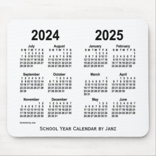 2024-2025 White School Calendar by Janz Mouse Pad