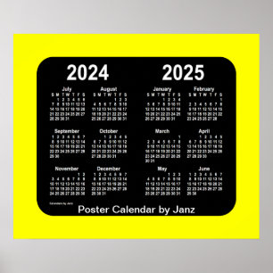 2024-2025 Yellow Neon School Calendar by Janz Poster