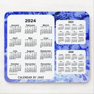 2024-2026 Blue Galaxy 3 Year Calendar by Janz Mouse Pad
