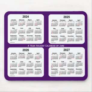 2024-2027 Purple Holiday Calendar by Janz Mouse Pad