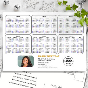 2024 - 2029 6 Year Calendar Modern Business Photo Holiday Postcard