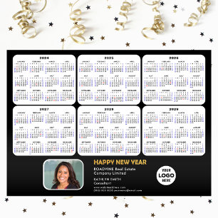 2024 - 2029 Calendar Business Photo Black Magnetic