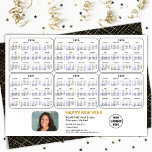2024 - 2029 Calendar Corporate Logo Minimalist Holiday Card<br><div class="desc">2024 - 2029 6 Year Calendar with US Holidays Modern Black Gold Script Corporate Photo & Logo New Year Holiday Card. All the texts are pre-arranged for you to personalise easily and quickly with your own details. Wish you all a Happy Holidays and an Amazing New Year! For many other...</div>