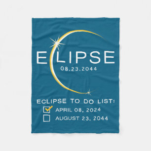 2024 2044 Total Solar Eclipse Checklist Totality 2 Fleece Blanket