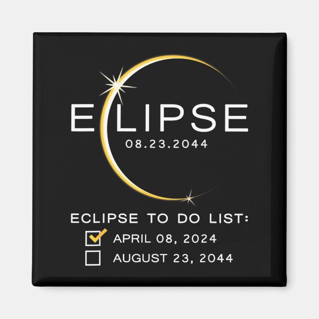 2024 2044 Total Solar Eclipse Checklist Totality 2 Magnet (Front)