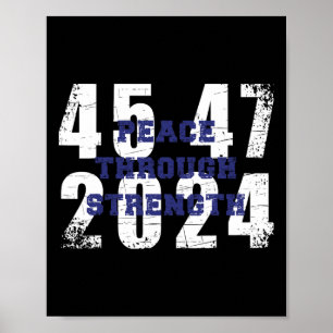 2024 45 47 America First Maga Cool Vintage Unique Poster
