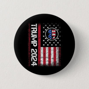2024 45 47 Stand With American Flag Men Women 6 Cm Round Badge