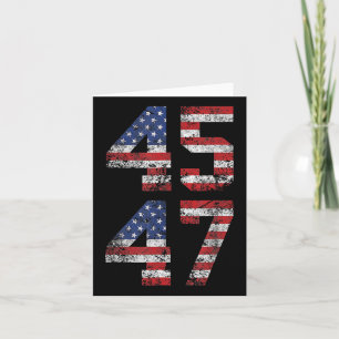 2024 45 47 Vintage American Flag Retro 4547 Us 202 Card