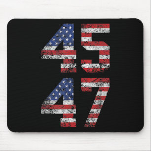 2024 45 47 Vintage American Flag Retro 4547 Us 202 Mouse Pad