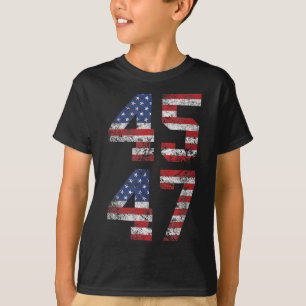 2024 45 47 Vintage American Flag Retro 4547 Us 202 T-Shirt