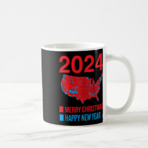 2024 Accurate Election Map Merry Christmas Happy N Coffee Mug