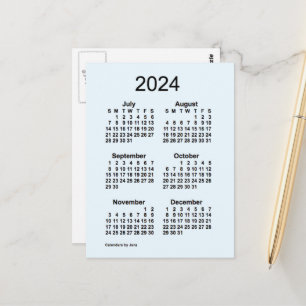 2024 Alice Blue 6 Month Mini Calendar by Janz Postcard