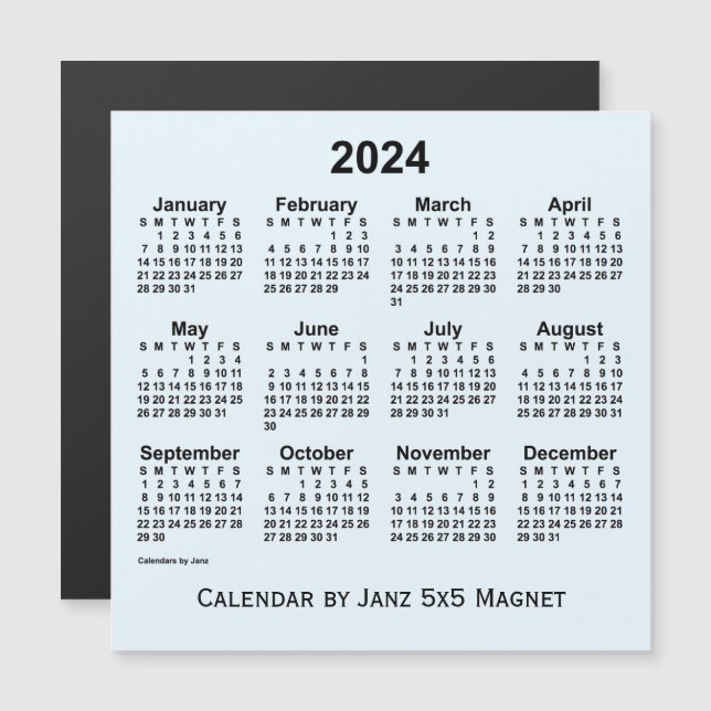 2024 Alice Blue Calendar by Janz 5x5 Magnet (Front/Back)