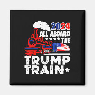 2024 All Aboard The Trump Train Usa American Flag Magnet