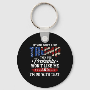 2024 American Flag 4th Of July Trump 2024  Key Ring