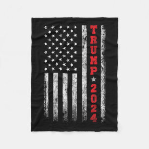 2024 American Flag Vintage Fleece Blanket