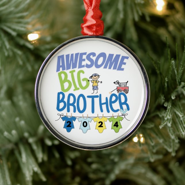 2024 Awesome Big Brother Metal Ornament (Tree)