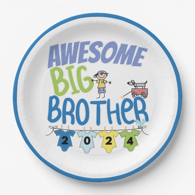 2024 Awesome Big Brother Paper Plate (Front)