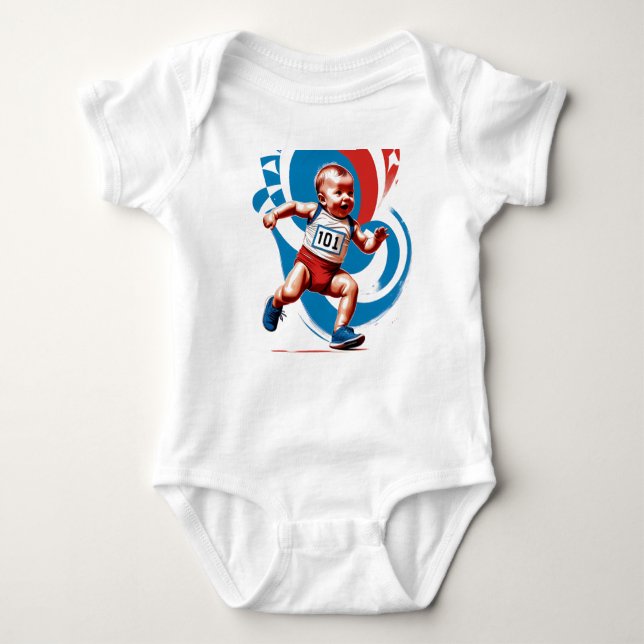 2024 Babies Olympics: sprint Baby Bodysuit (Front)