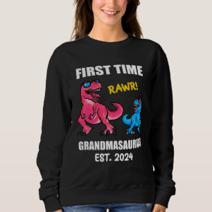 2024 Baby Announcement Dinosaur  First Time Grandm Sweatshirt