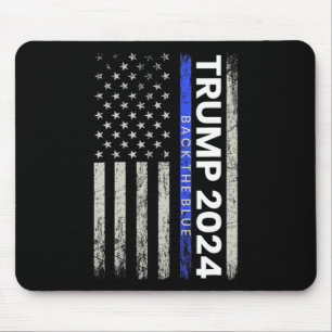 2024 Back The Blue Thin Blue Line Police American Mouse Pad