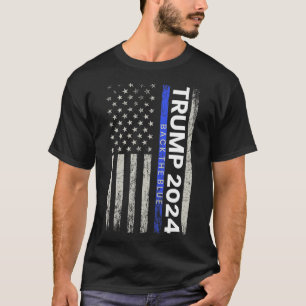 2024 Back The Blue Thin Blue Line Police American T-Shirt