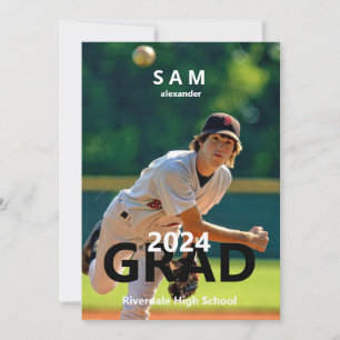 2024 Baseball Photo Graduation Announcement