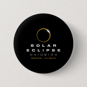 2024 Benton Illinois Solar Eclipse 6 Cm Round Badge