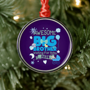 2024 Big Brother Waiting for New Baby Metal Ornament
