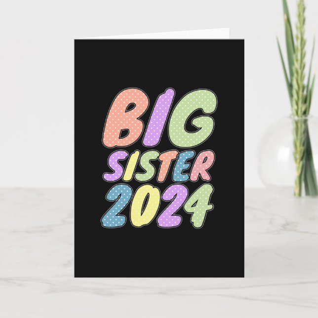 2024 Big Sister Girly Dots Card (Front)