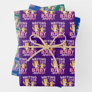 2024 Big Sister Waiting Baby Tiger Wrapping Paper Sheet