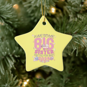 2024 Big Sister Waiting for New Baby Ceramic Ornament
