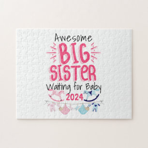 2024 Big Sister Waiting for New Baby Sibling Jigsaw Puzzle