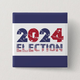 2024 Blue Election 15 Cm Square Badge